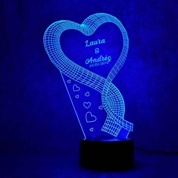 Lámpara LED personalizada para San Valentín