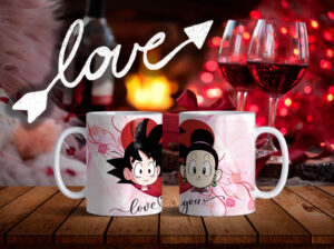 Taza San valentin Personajes animados