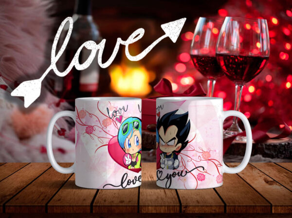 Taza San Valentín Vegeta y Bulma