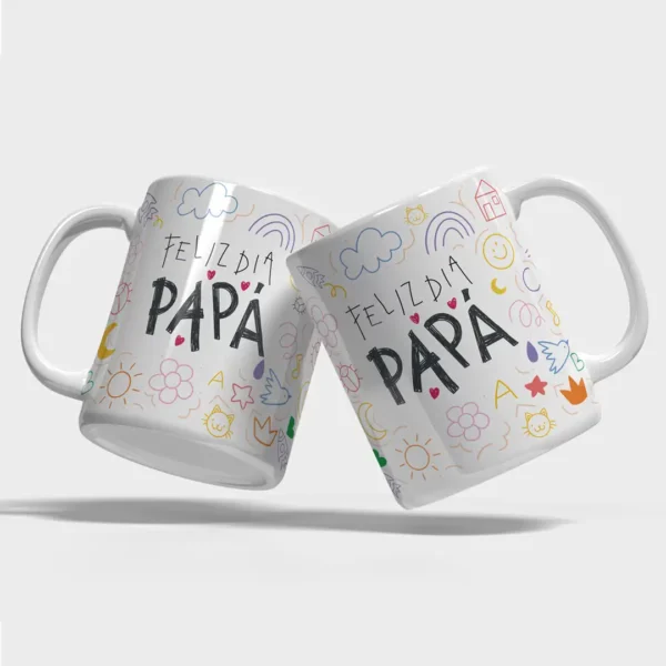 Taza personalizada con la letra de tu hijo – Regalo único para el Día del Padre