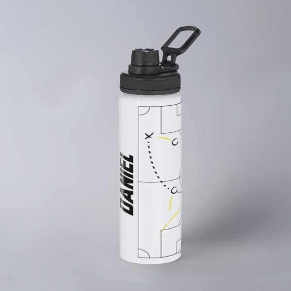 bidón para deporte personalizable con nombre y escudo de futbol