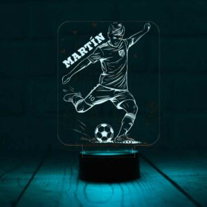 lámpara-personalizada-fútbol,-niño-golpeando-pelota