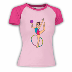camiseta-gimnasia-rítmica-pelota-rosa