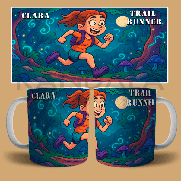 taza-personalizada-trail-runner-mujer-caricatura
