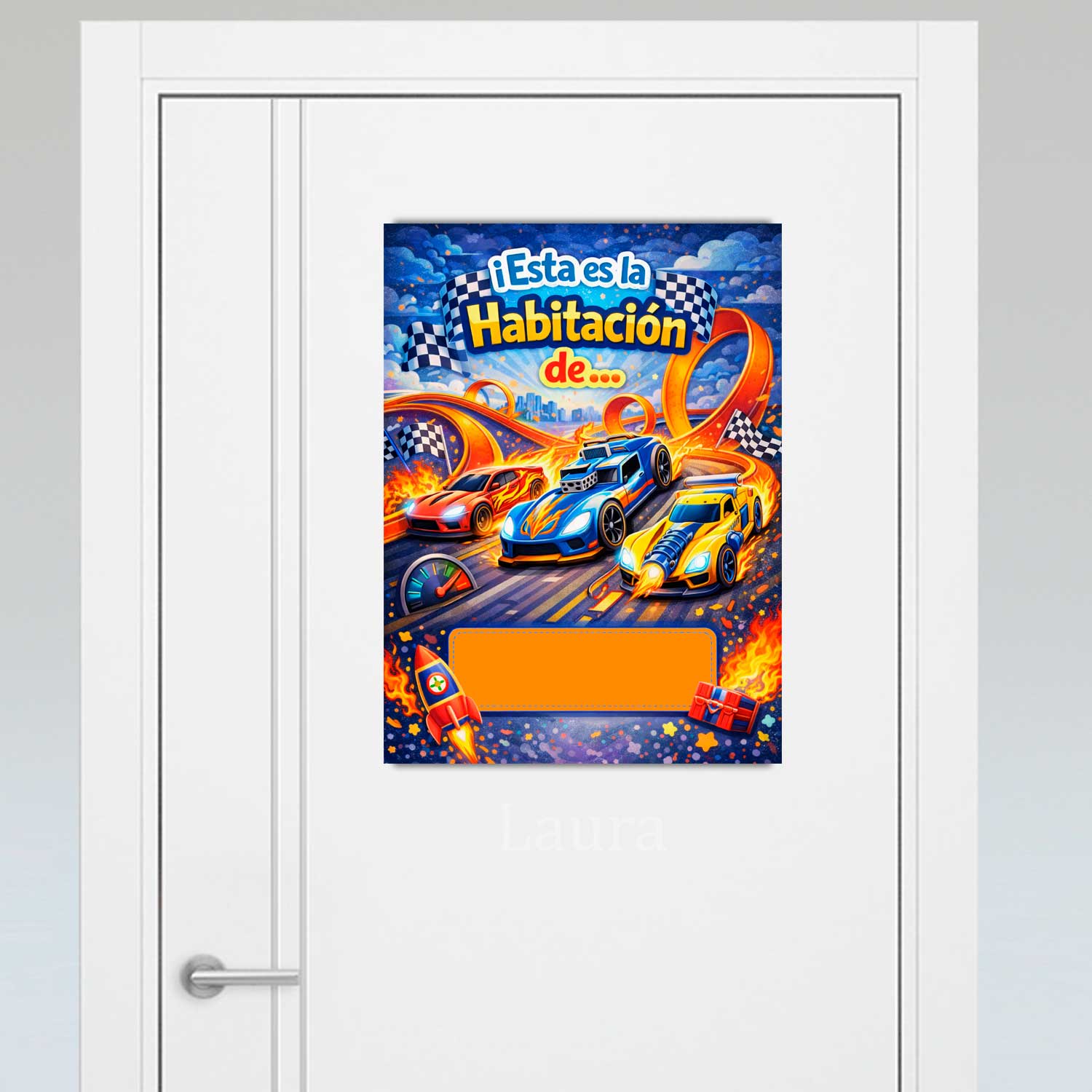 Letrero-puerta-habitación-coches