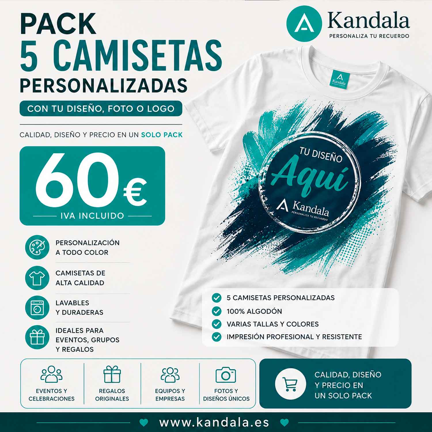 Pack-5-camisetas-personalizadsas
