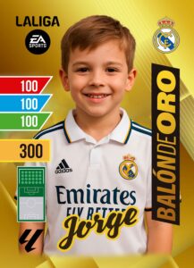 Cromo de fútbol personalizado, diseño Balón de oro