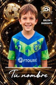 Cromo de fútbol personalizado, diseño Diamante en negro y dorado