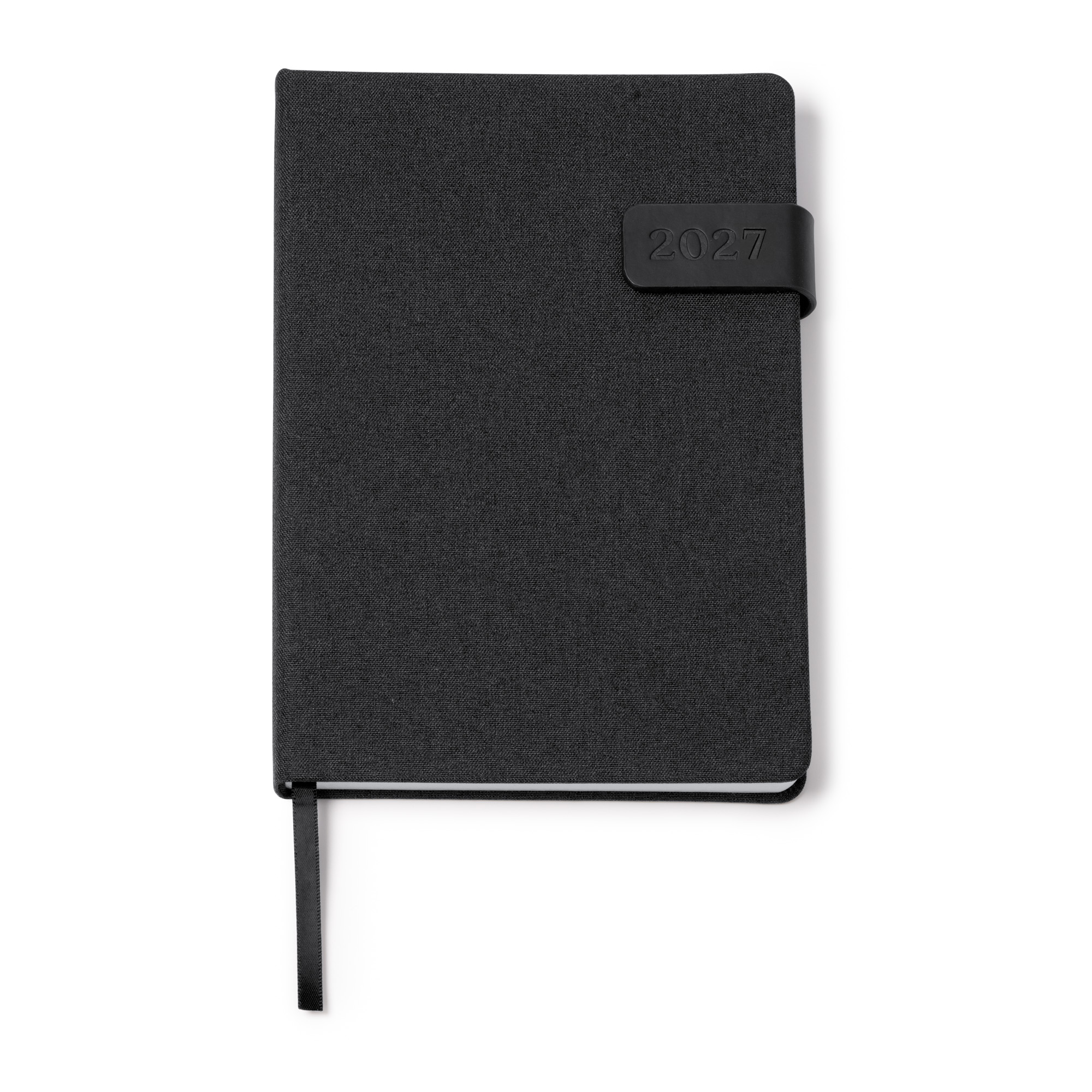 Agenda 2027 A5 personalizada con logo en color negro