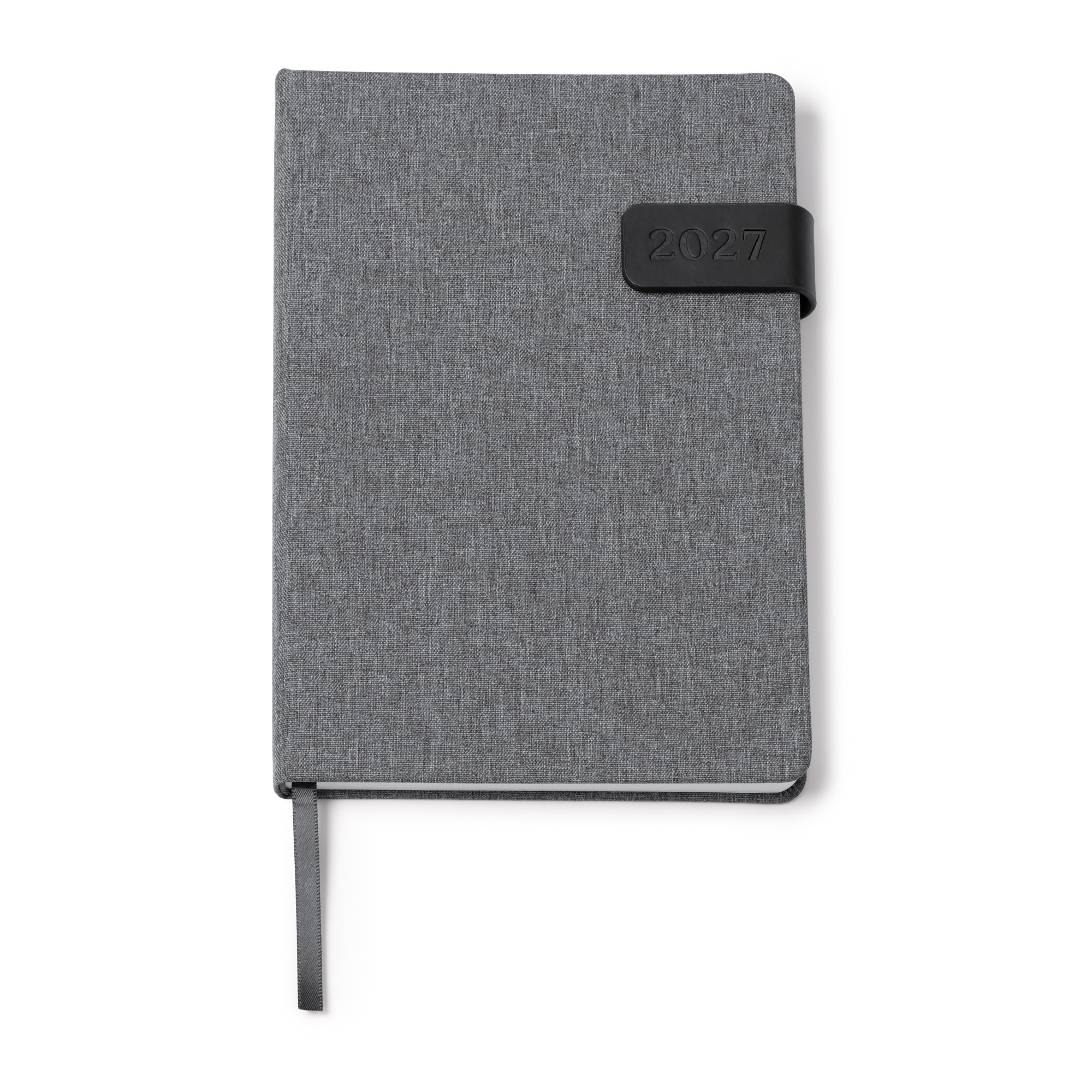 Agenda 2027 A5 personalizada con logo en color gris vigoré