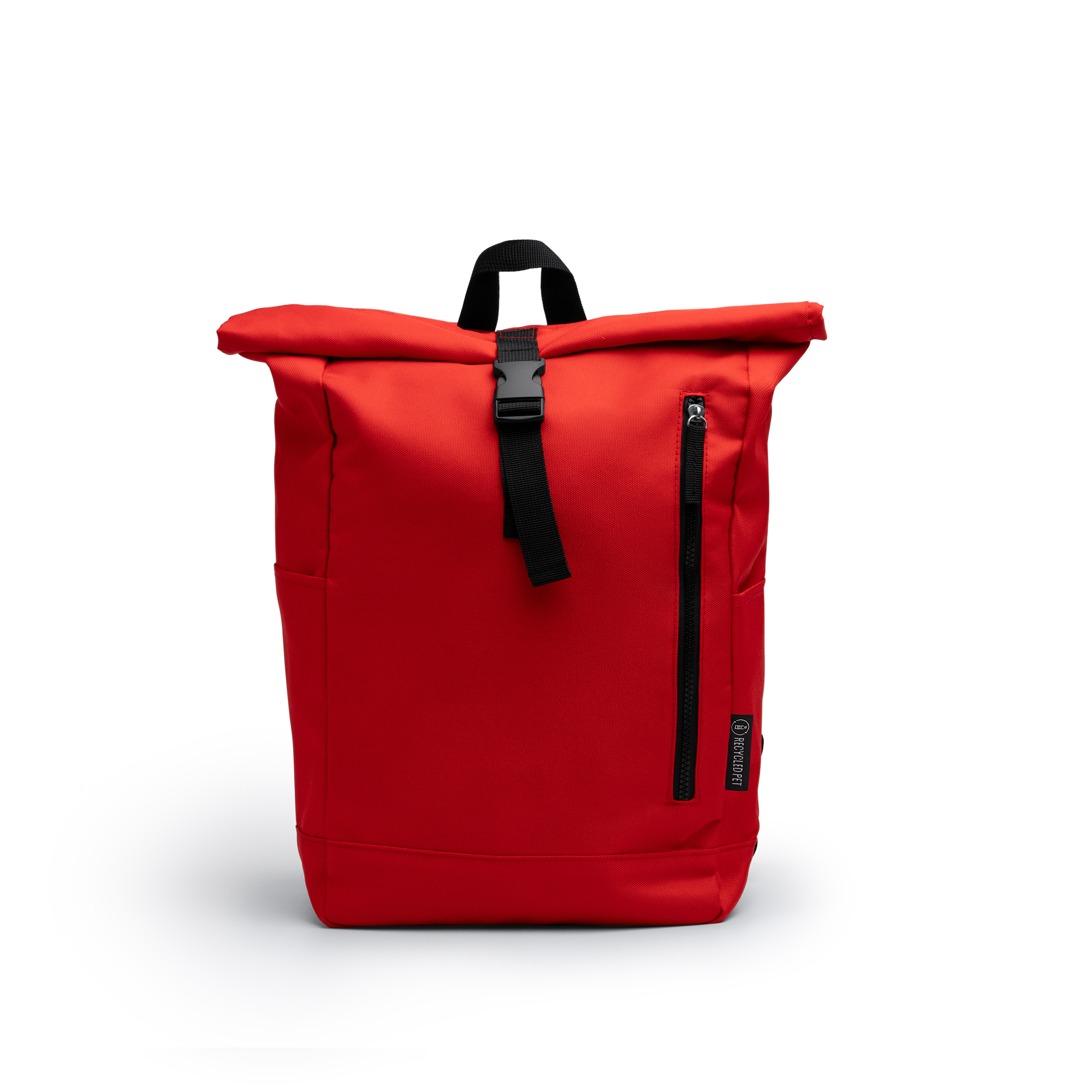 Mochila de poliéster reciclado personalizada en color rojo