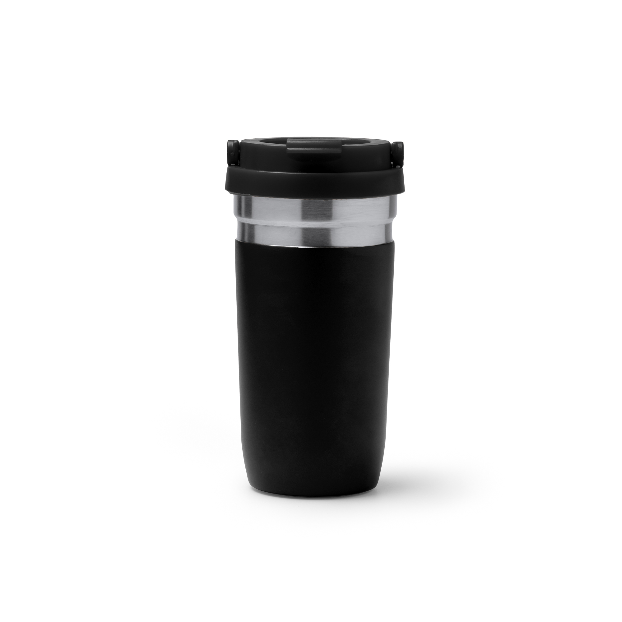 Vaso térmico de acero 550 ml con asa personalizado en color negro