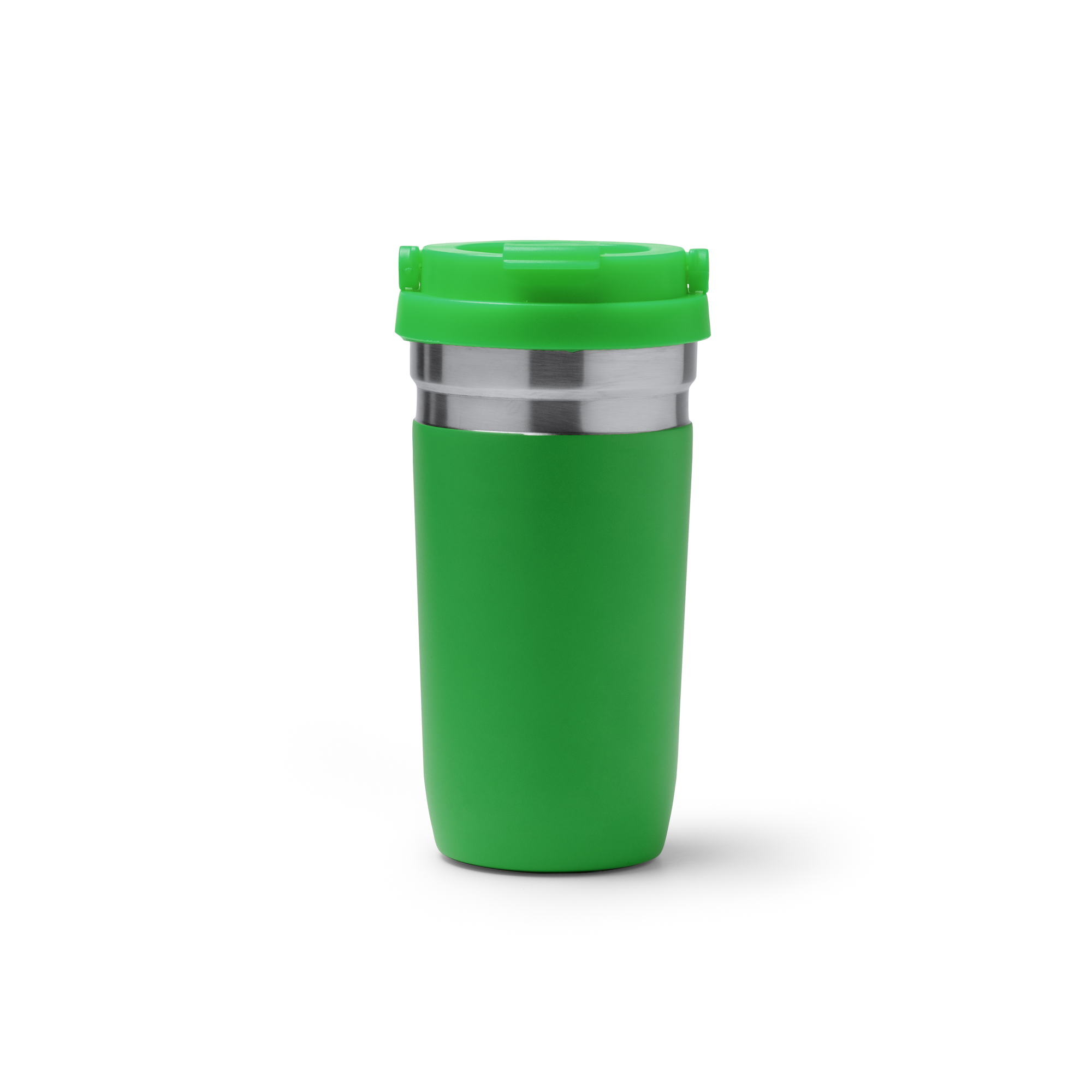 Vaso térmico de acero 550 ml con asa personalizado en color verde helecho