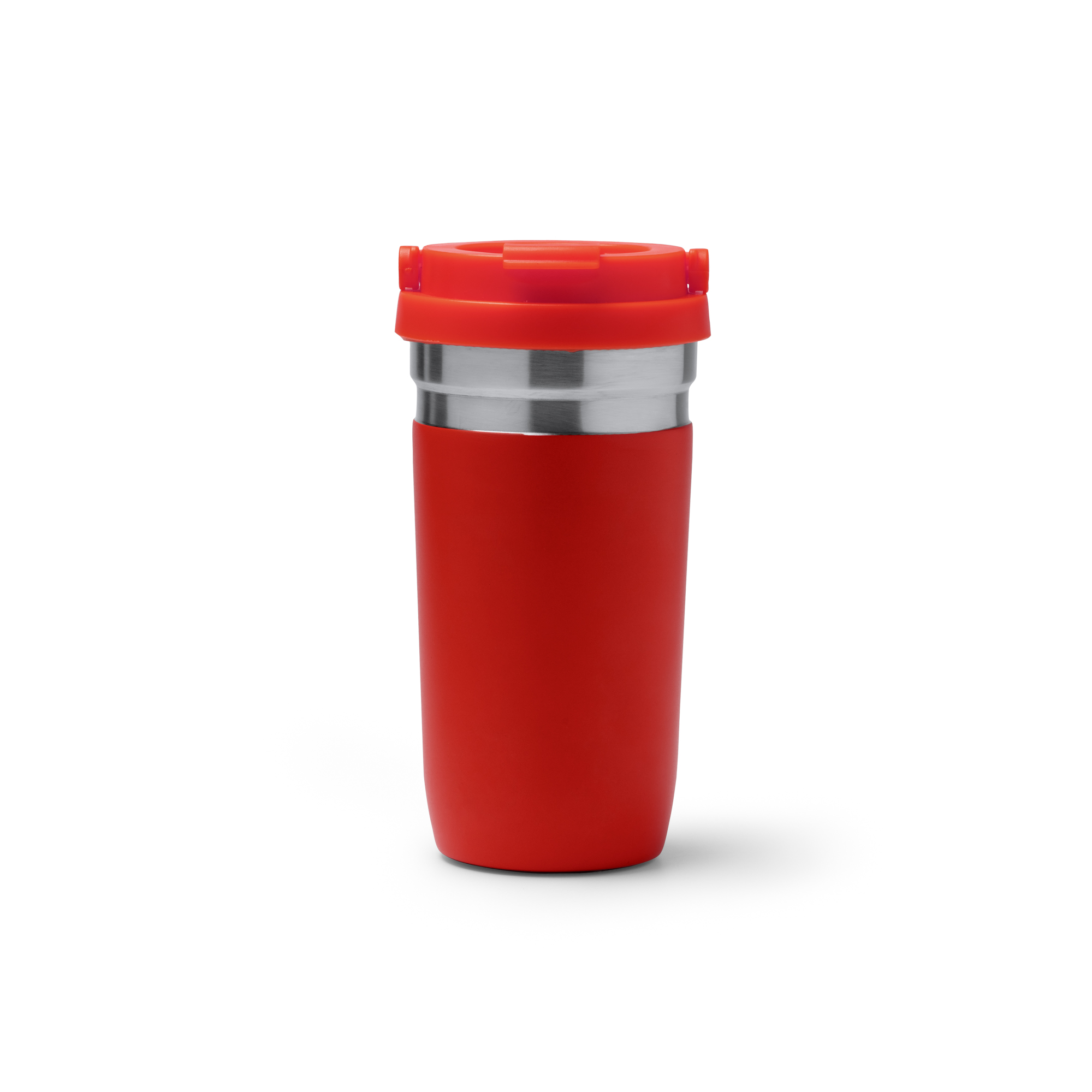 Vaso térmico de acero 550 ml con asa personalizado en color rojo