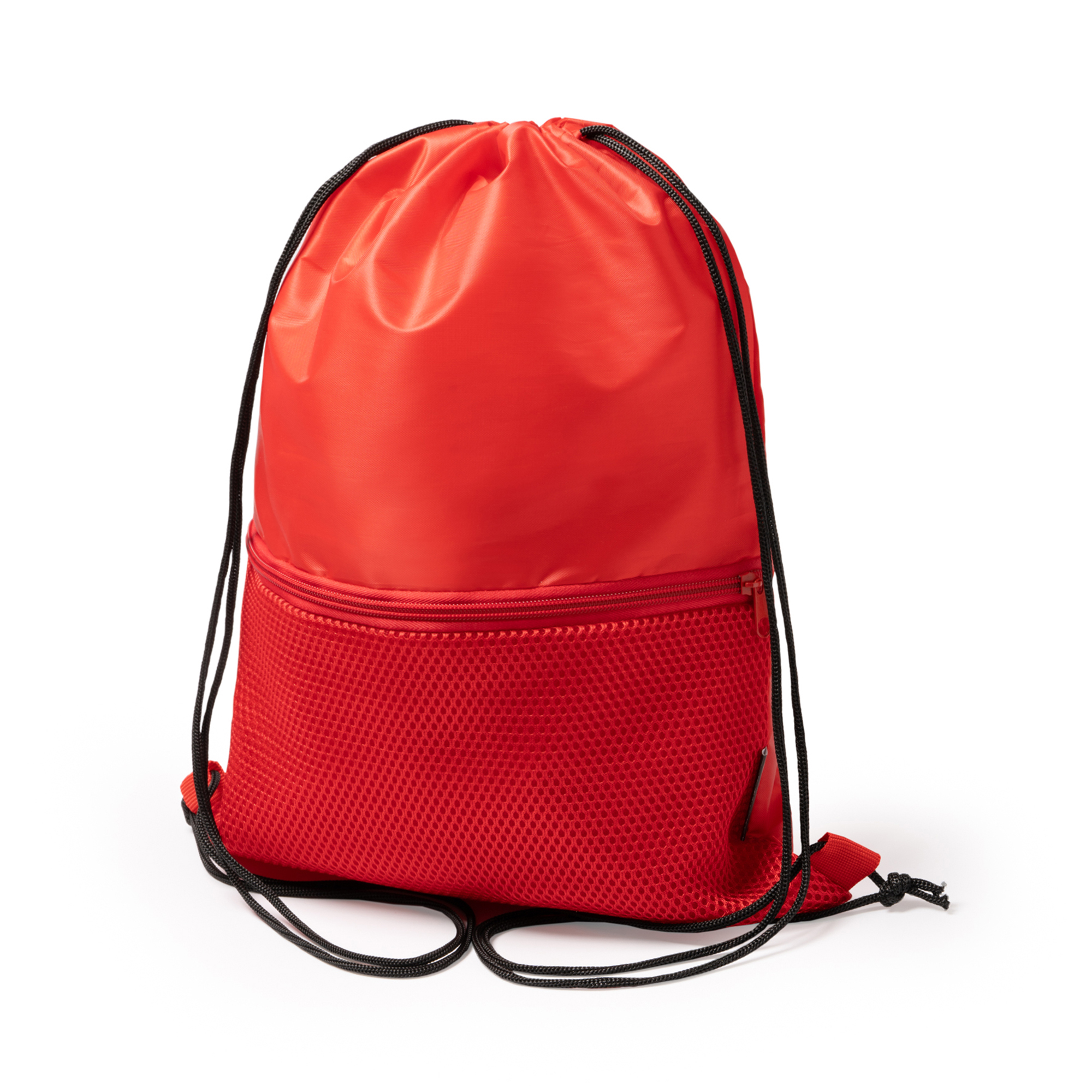 Mochila de cuerdas de RPET con bolsillo personalizada