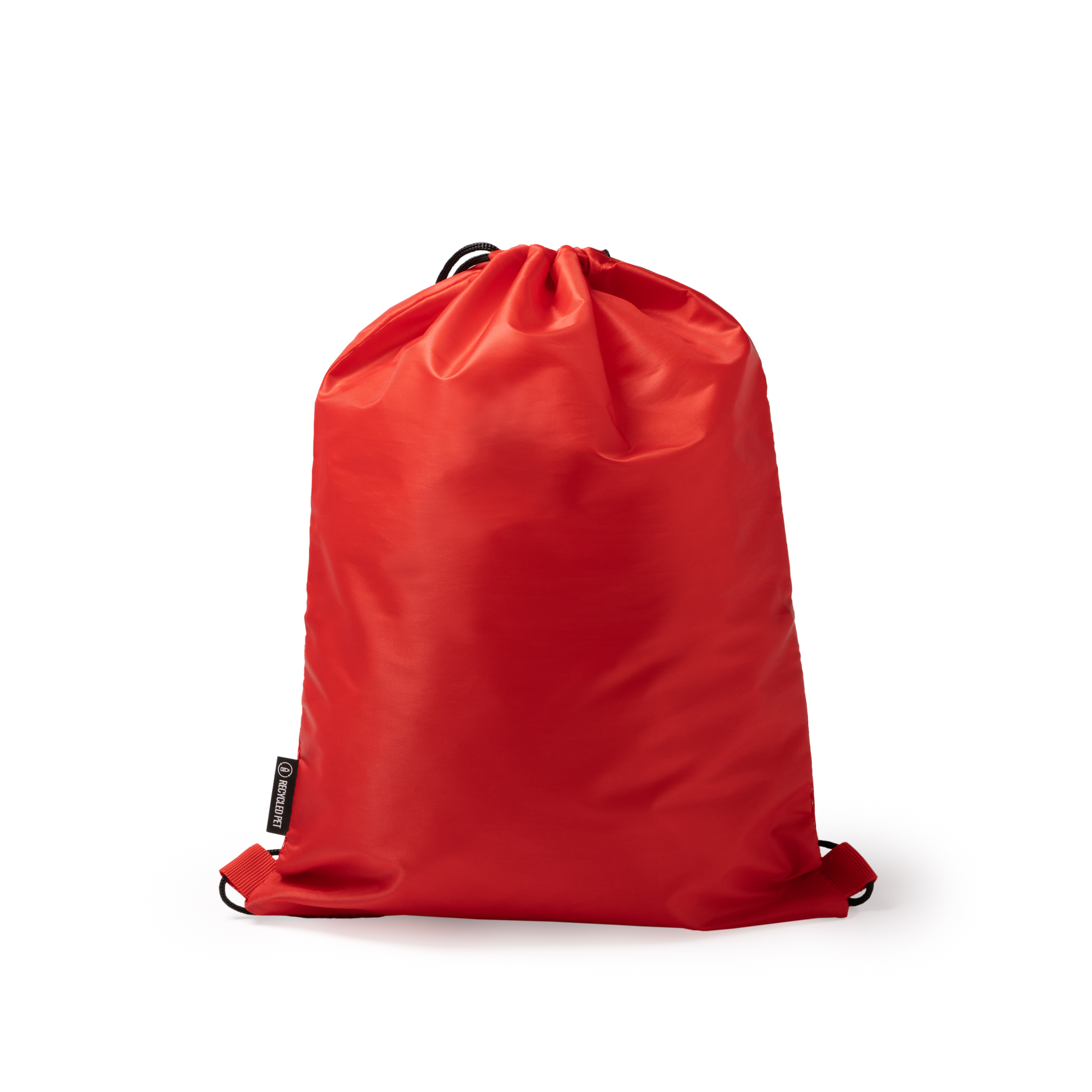 Mochila de cuerdas de RPET con bolsillo personalizada
