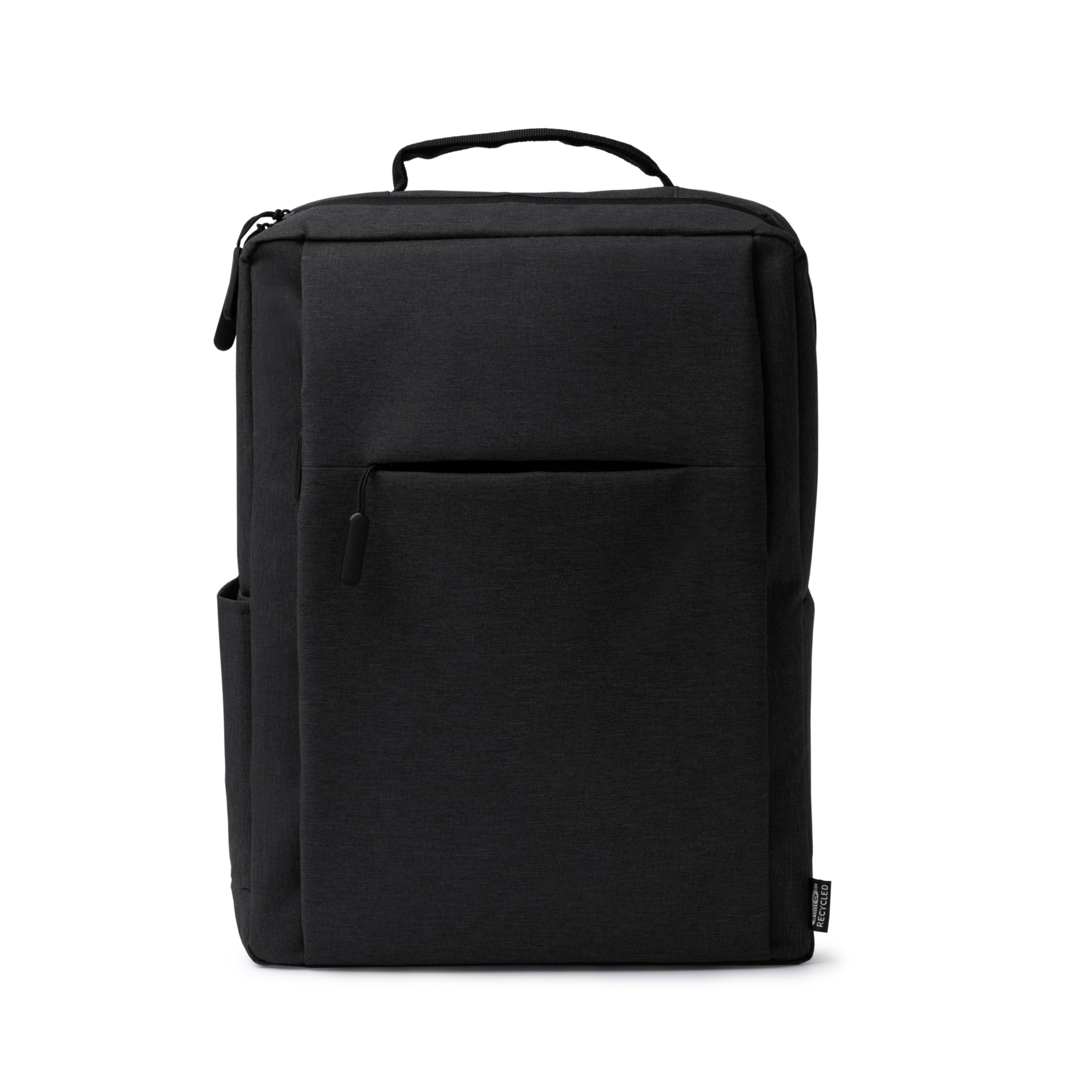 Mochila para portátil de RPET personalizada en color negro