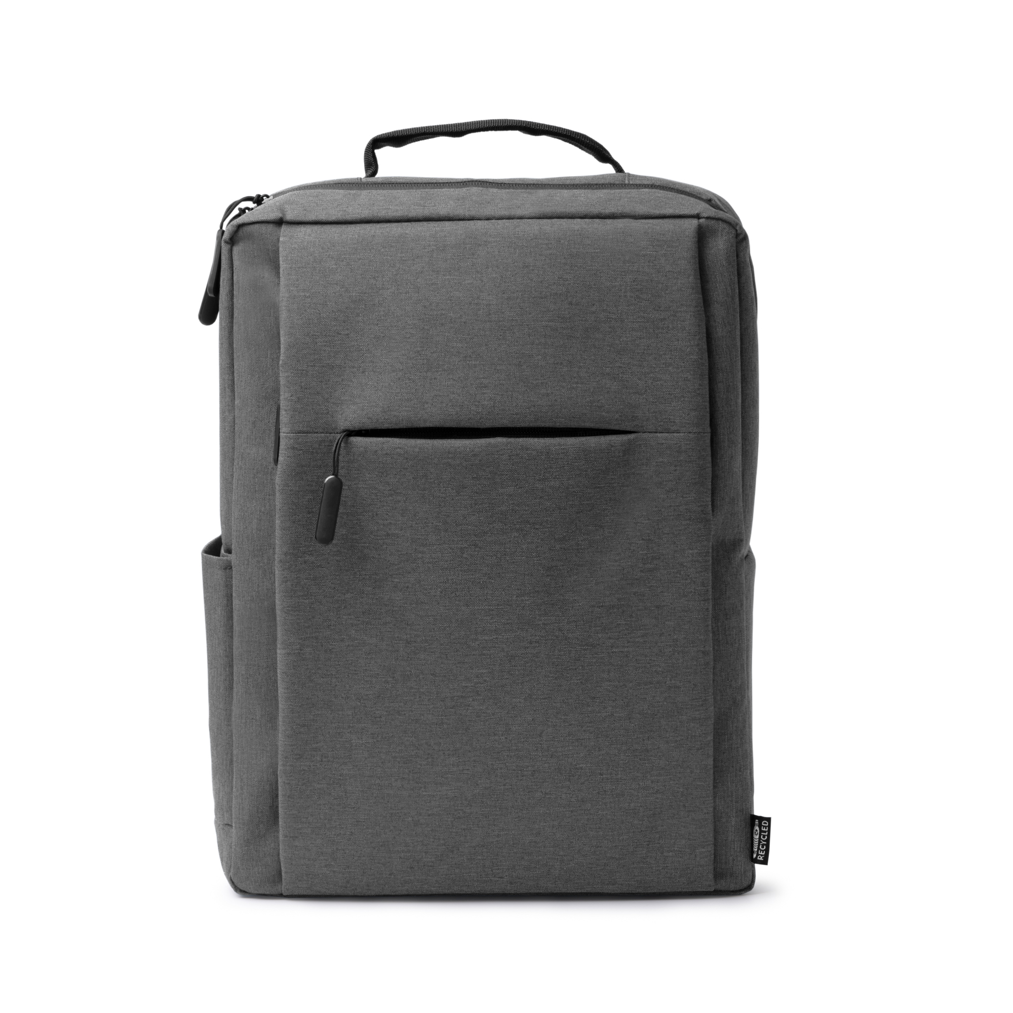 Mochila para portátil de RPET personalizada en color gris vigoré