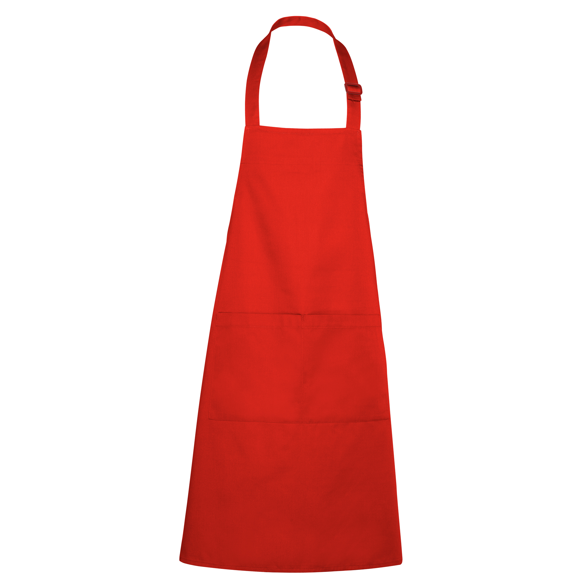 Delantal largo personalizado con logo en color rojo